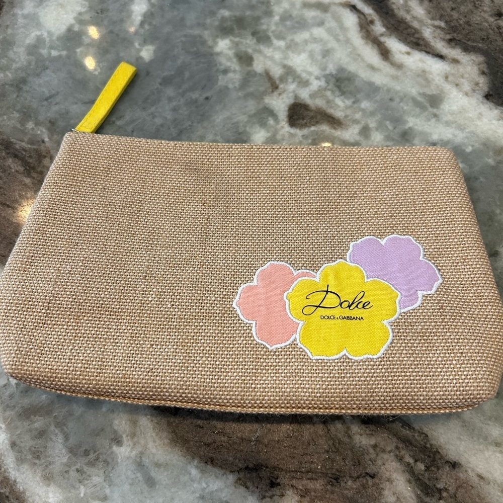 Dolce & Gabbana Tan Cosmetic Bag a few marks GUC overall